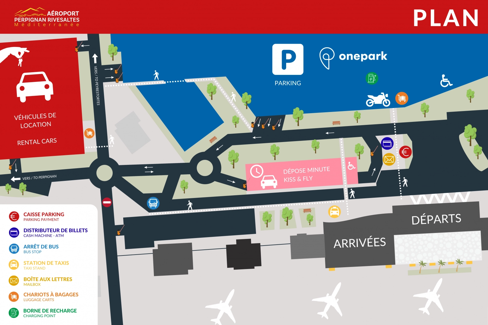 Plan aéroport de Perpignan